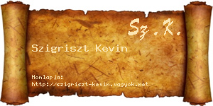 Szigriszt Kevin névjegykártya