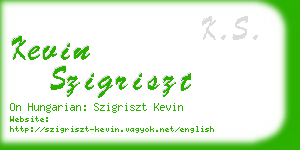 kevin szigriszt business card